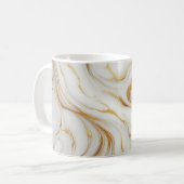 Mug Marbre blanc classique avec veines d'or (Devant gauche)