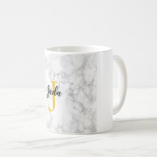 Mug Marbre blanc de la muqueuse initiale (Devant droit)
