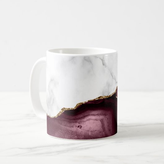 Mug Marbre blanc doré Bourgogne Agate (Devant gauche)