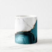 Mug Marbre blanc doré Turquoise Bleu Agate (Centre)
