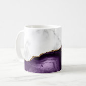 Mug Marbre blanc doré violet Agate (Devant gauche)
