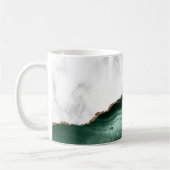 Mug Marbre blanc Emerald Green Agate Parties scintilla (Gauche)