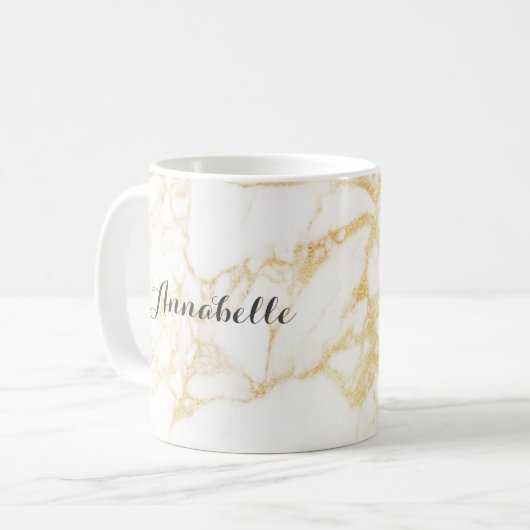 Mug Marbre blanc et or (Devant gauche)