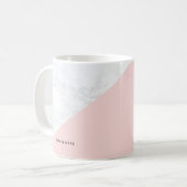 Mug Marbre blanc moderne avec Musique de Bloc Rose (Devant gauche)