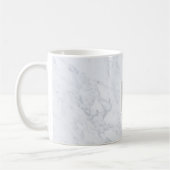 Mug Marbre blanc moderne chic Monogramme personnalisé (Gauche)