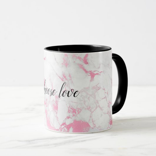 Mug Marbre blanc rose (Devant droit)