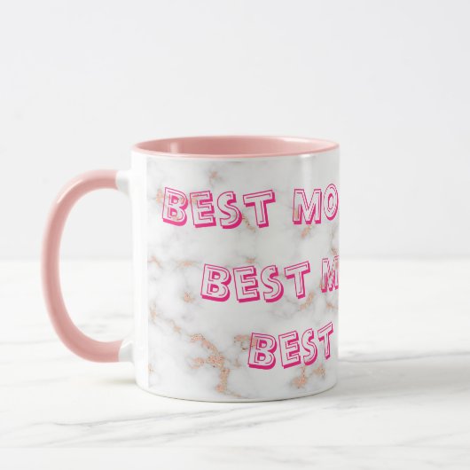 Mug Marbre blanc rose Parties scintillant luxueux (Gauche)