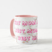 Mug Marbre blanc rose Parties scintillant luxueux (Devant gauche)