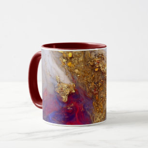 Mug Marbre Blanc Tourbillon avec Or Liquide
