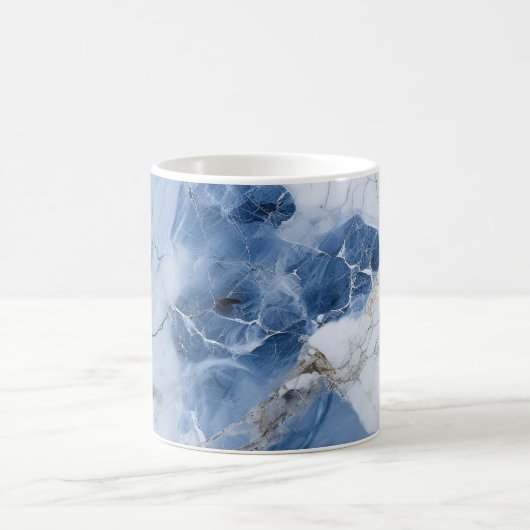 Mug marbre bleu abstrait motif côtier (Centre)
