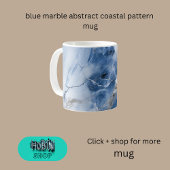 Mug marbre bleu abstrait motif côtier