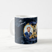 Mug Marbre bleu de minuit Harry+Meghan (Devant gauche)