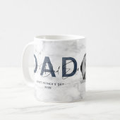 Mug Marbre bleu Dusty Meilleur papa Jamais Fête des pè (Devant gauche)