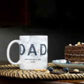 Mug Marbre bleu Dusty Meilleur papa Jamais Fête des pè