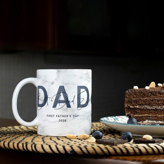 Mug Marbre bleu Dusty Meilleur papa Jamais Fête des pè