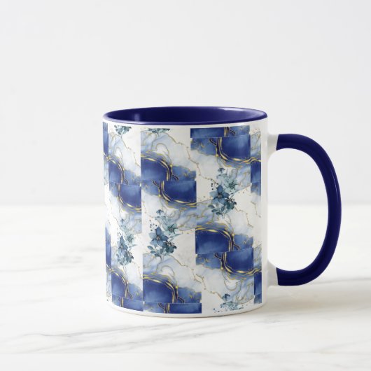 Mug Marbre Bleu Élégant (Droite)