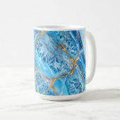 Mug Marbre Bleu et Or (Devant droit)