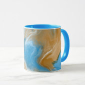 Mug Marbre bleu et tan comme Art / Couleurs de plage (Devant droit)