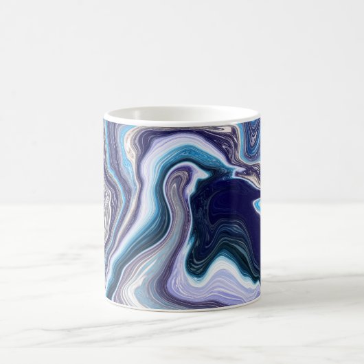 Mug Marbre bleu Fluide Art (Centre)