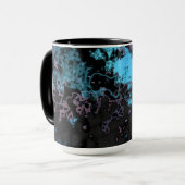 Mug Marbre bleu, gris et violet Abstrait (Devant gauche)