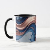 Mug Marbre bleu marine et marbre liquide or Abstrait (Gauche)