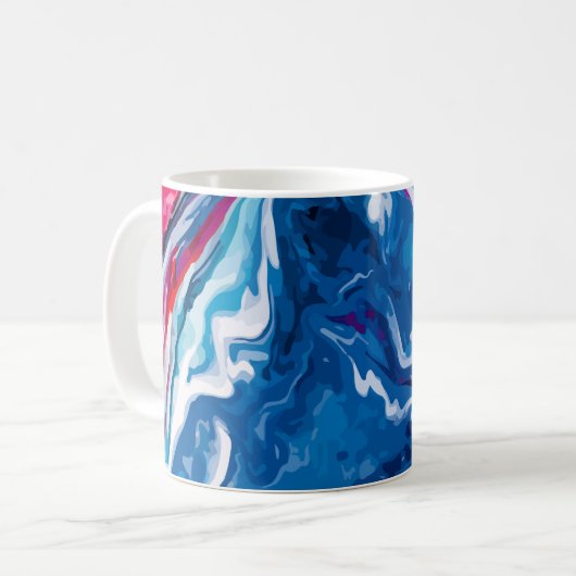 Mug Marbre bleu rouge (Devant gauche)