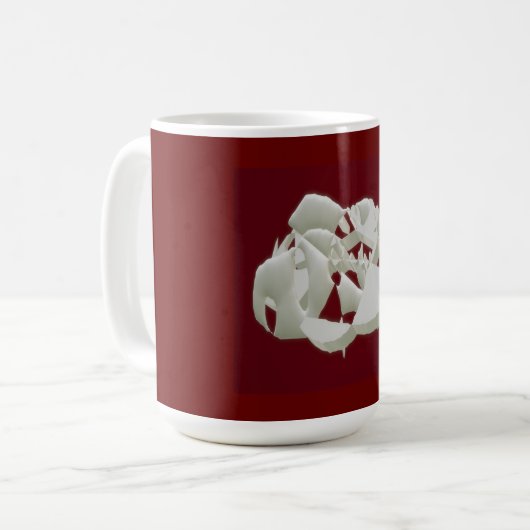Mug Marbre brisé abstrait art moderne prune blanche (Devant gauche)