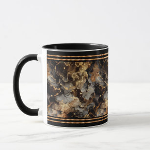 Mug Marbre Brown, agrémenté de perles d'or