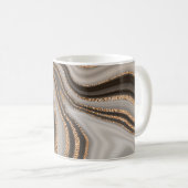 Mug marbre brun Abstrait à texture or (Devant droit)