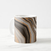 Mug marbre brun Abstrait à texture or (Devant gauche)
