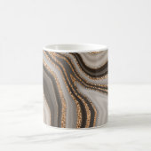 Mug marbre brun Abstrait à texture or (Centre)