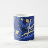 Mug Marbre d'agate blanc pourpre Nom Abstrait Monogram (Centre)