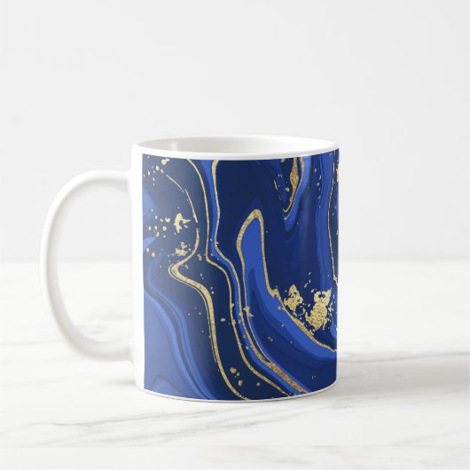 Mug Marbre d'agate blanc pourpre Nom Abstrait Monogram (Gauche)