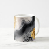 Mug Marbre d'aquarelle noir et or (Devant droit)