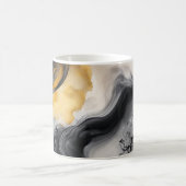 Mug Marbre d'aquarelle noir et or (Centre)