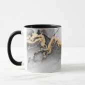 Mug Marbre d'aquarelle noir et or personnalisé de luxe (Gauche)