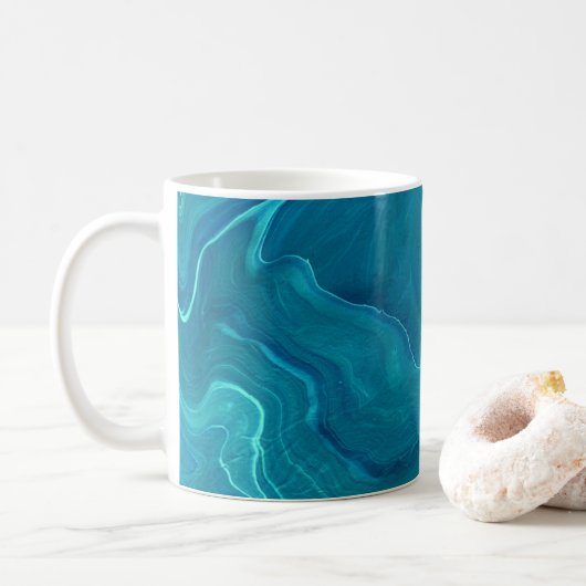 Mug Marbre de marbre vert de mer (Avec donut)