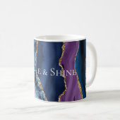 Mug Marbre de Parties scintillant bleu bleu turquoise (Devant droit)