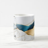 Mug Marbre de pierre de turquoise blanche Cool or (Centre)