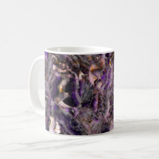 Mug marbre de quartz Abstrait améthyste (Devant gauche)