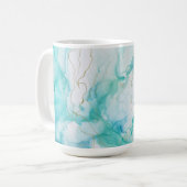 Mug Marbre d'encre Mint Aqua (Devant gauche)