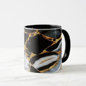 Mug marbre doré, blanc et noir (Devant droit)
