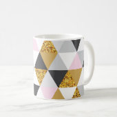 Mug Marbre doré, texture géométrique transparente (Devant droit)