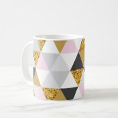 Mug Marbre doré, texture géométrique transparente (Devant gauche)