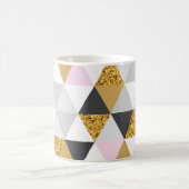 Mug Marbre doré, texture géométrique transparente (Centre)