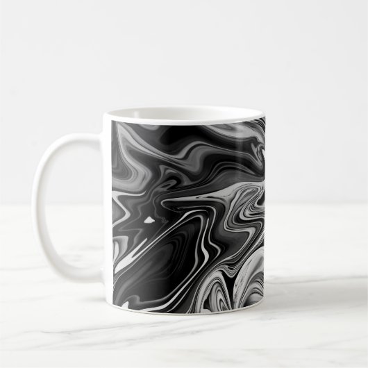 Mug Marbre élégant 7 - liquide noir et blanc (Gauche)