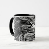 Mug Marbre élégant 7 - liquide noir et blanc (Devant gauche)