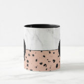 Mug Marbre élégant et or Rose avec Monogramme (Centre)