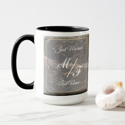 Mug Marbre élégant personnalisé (Avec donut)