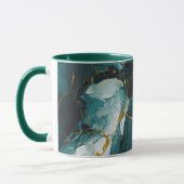 Mug Marbre émeraude aux veines dorées (Gauche)
